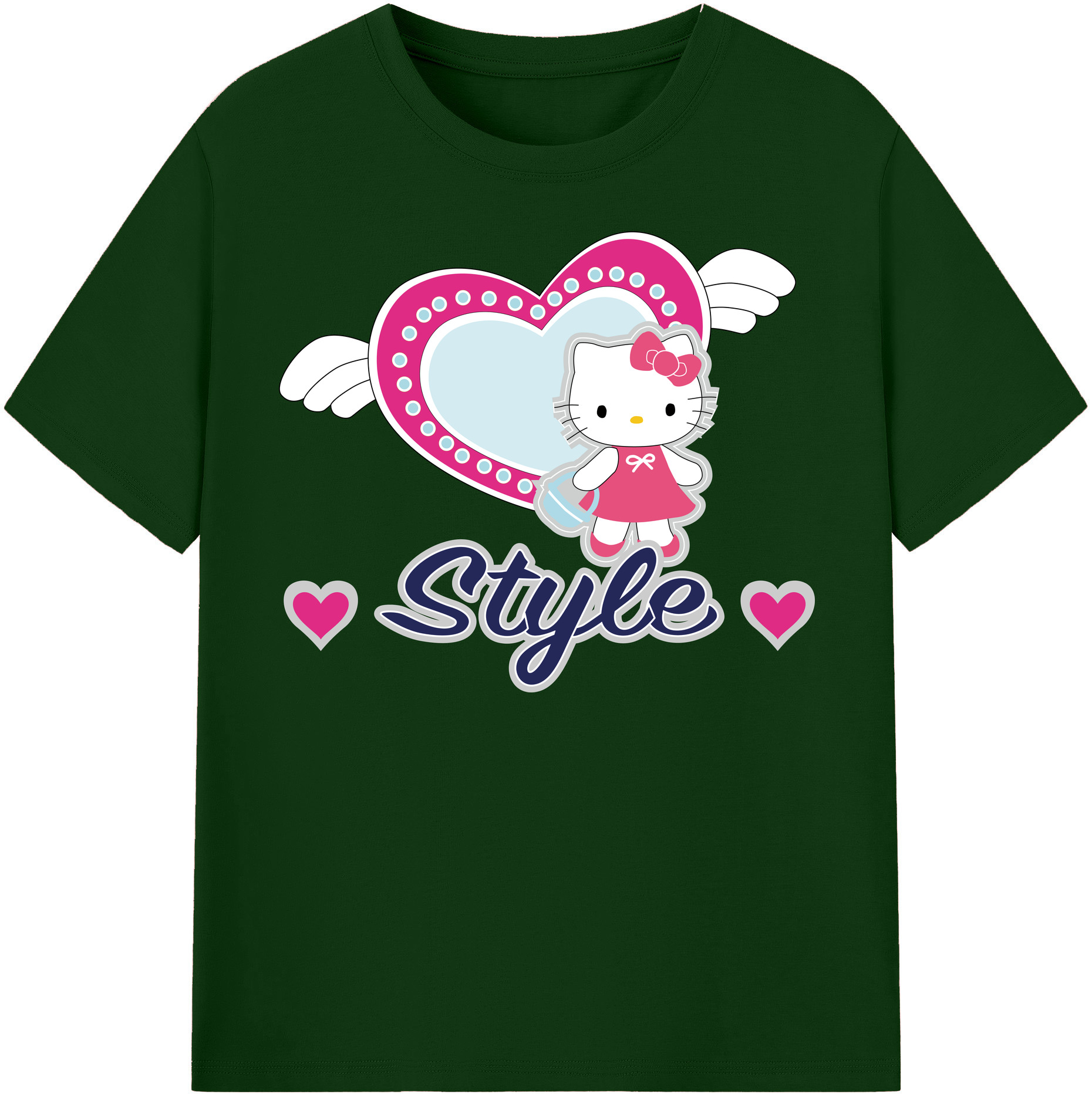 （画像用） Hello Kitty ハローキティ 綿100％半袖Tシャツ（フロントプリント）